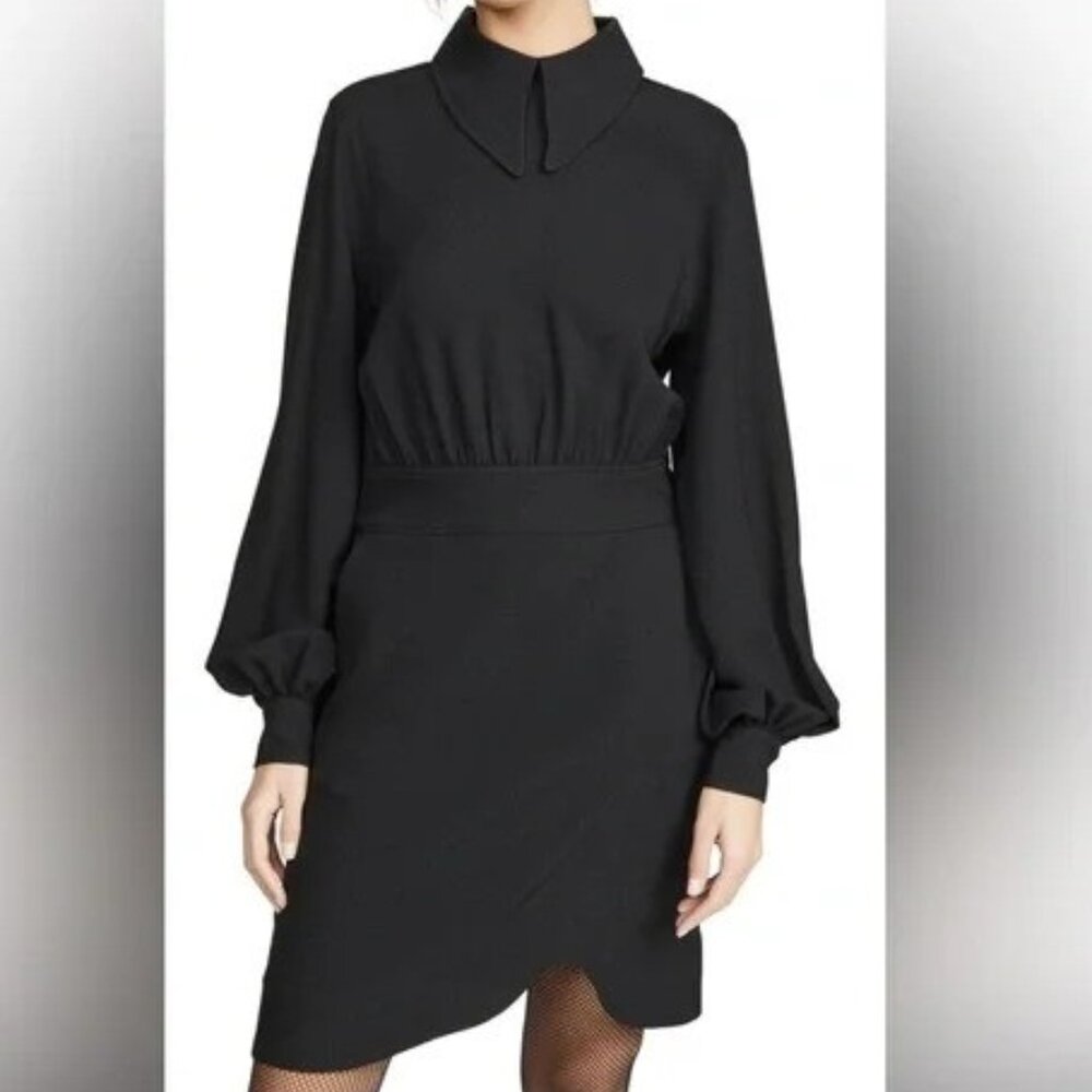 Ganni Black Peter Pan Collar Dress 38